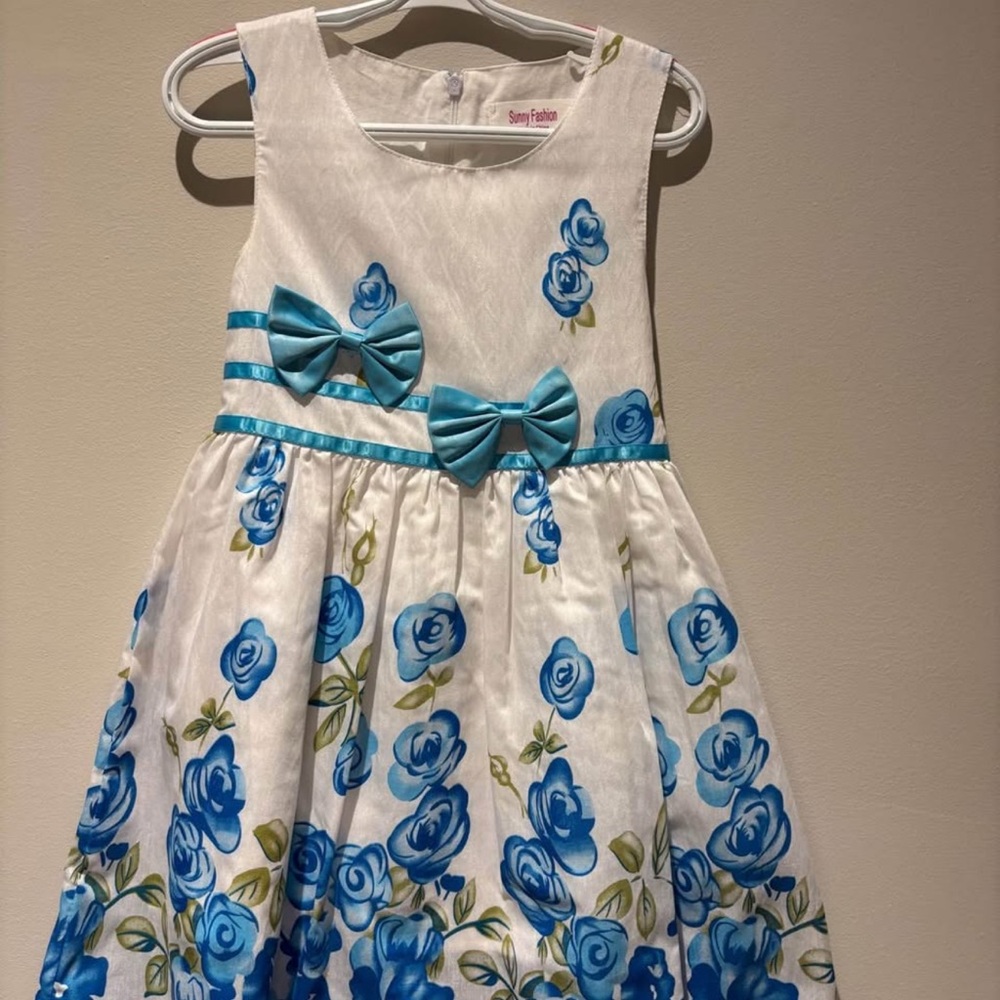 Blue Floral Kids Dress